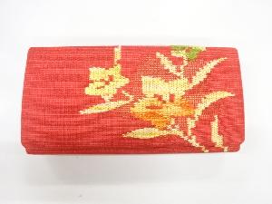 リサイクル　草花模様織出し和装バッグ